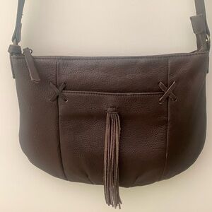 Lucky Brand brown genuine leather crossbody bag